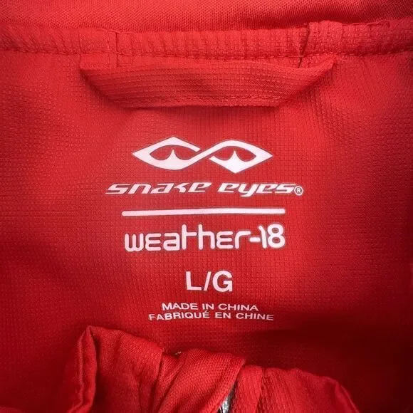 Snake Eyes Jacket Mens Large Red Black Pullover 1/4‎ Zip Golf Weather 18 - Picture 3 of 8